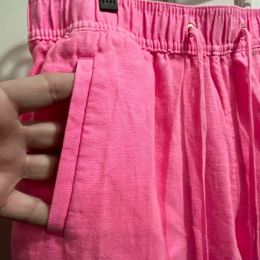 Lilly Pulitzer hot pink linen pants waist size 30” tag sized large - Picture 7 of 12